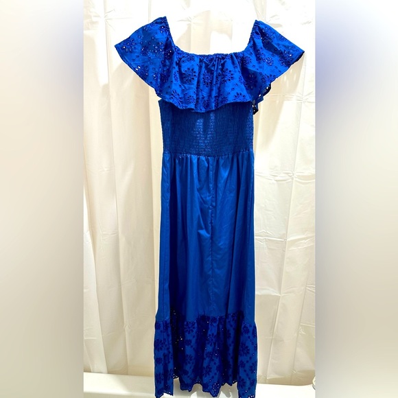 Elegant Blue Women's Dress - Picture 3 of 4